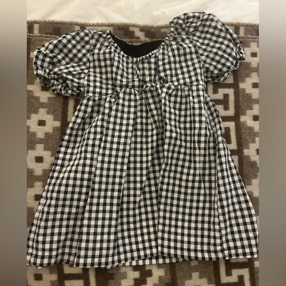Zara Black and White Plaid Dress 3-4 years old